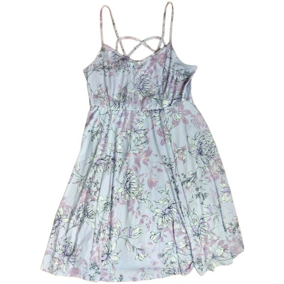 Torrid  Size 0 Lavender Floral Jersey Knit Skater Dress - Picture 3 of 11